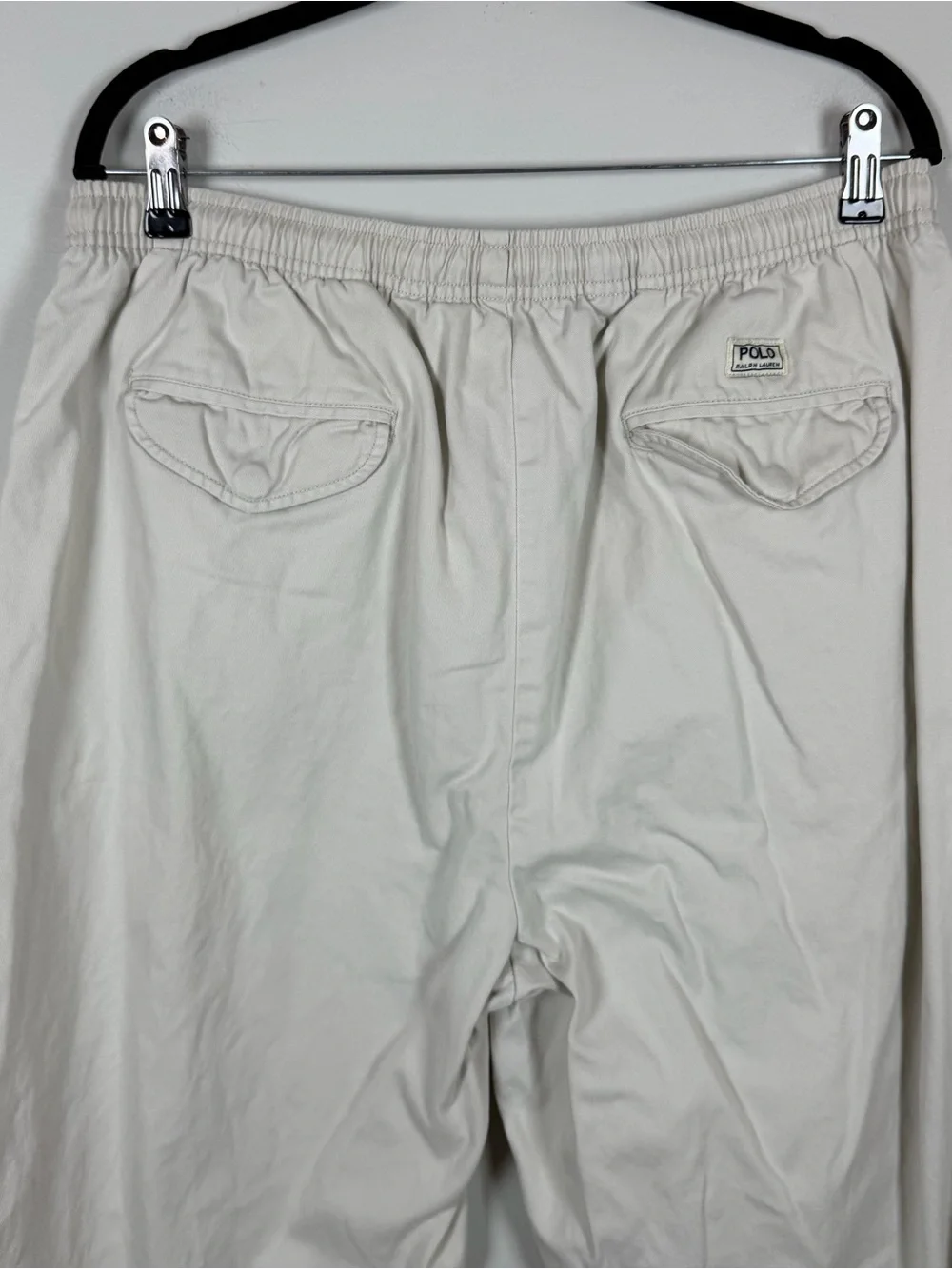 Vintage Polo Ralph Lauren Light Khaki Tan Chinos Cotton Baggy Stretchy Waist XL
